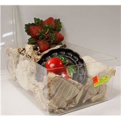 ASSORTED VINTAGE CHALK WARE FRUIT PLAQUES 1950S