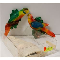 ASSORTED 1950S CHALK WARE BIRD PLAQUES