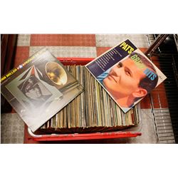 LARGE BIN IF ASSORTED LP RECORDS ROCK POP ETC