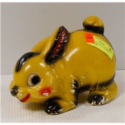 VINTAGE CHALK WARE RABBIT PIGGY BANK