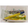 Image 1 : BIN OF ASSORTED RULERS, DRAFTERS AND MORE