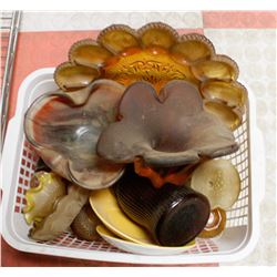 ASSORTED RED CUT ART GLASS AND MORE