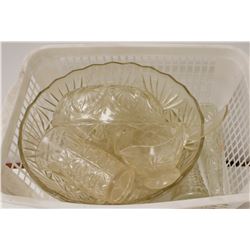 BIN OF ASSORTED HOUSEHOLD GLASSWARES