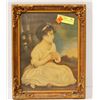 Image 1 : ANTIQUE PICTURE OF SEATED GIRL FRAMED. 11 X 14