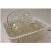 Image 1 : BIN OF ASSORTED CUT GLASS DISHES