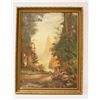 Image 1 : ANTIQUE OIL ON BOARD PAINTING OF DEER BY CREEK