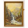 Image 1 : ANTIQUE OUL ON BOARD MOUNTAIN SCENE WITH
