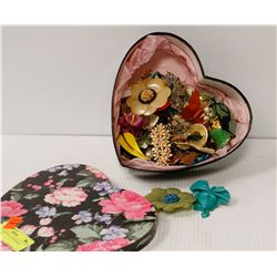 ESTATE BOX FULL OF VINTAGE BROOCHES