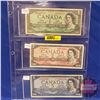 Image 1 : Canada Bills - Sheet of 3: 1954 $1 ; 1954 $2 ; 1954 $5 (See Pics for Signatures & Serial Numbers)