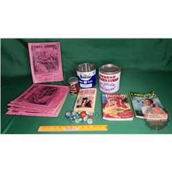 Collectors Combo: Confectionary Tins, Marbles, Books, Family Journals (1936, 1937(3), 1958) (See Pic