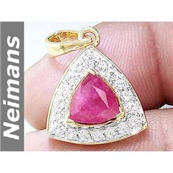 Gem Certified 2.75 ct Ruby & Sapphire Stud Earrings 14k