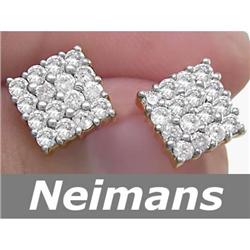 Certified 1.00 ct Black Diamond Stud Earrings 14kt Gold