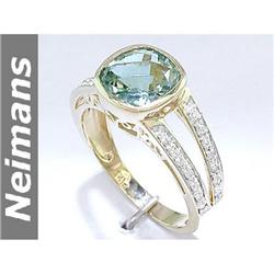 Certified 1.75 ct Green & White Sapphire Pendant Gold