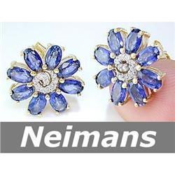 Certified 3.00 ct Tanzanite & Diamond Pendant 14kt Gold