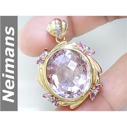 1.00 ct Blue Topaz & Diamond Pendant 14kt Gold