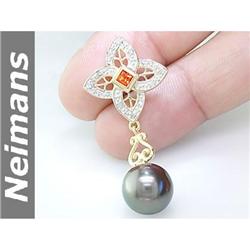 Vintage 9.25 ct Sapphire & Ruby Chandelier Earrings 14k