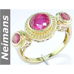 USGL Certified Gem 1.25 ct Ruby Stud Earrings 14kt Gold