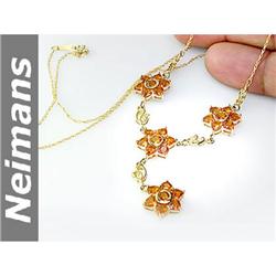 Mined Gem 1.00 ct Citrine Pendant 14k Gold CERT