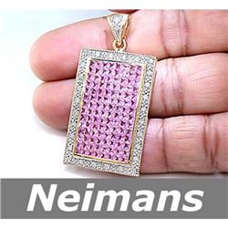 Vintage 8.00 ct Pink Kunzite & Diamond Ring 14kt Gold