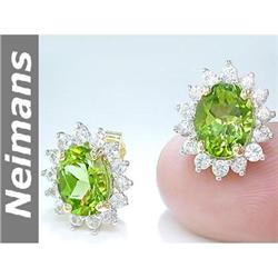 Certified 1.75 ct Sapphire & Diamond Stud Earrings 14kt