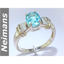 Antique 2.00 ct Aquamarine & Sapphire Pendant 14kt Gold