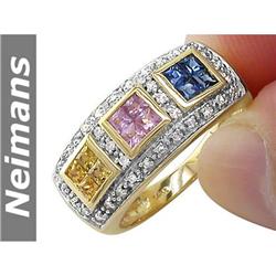 Certified 2.00 ct Sapphire & Diamond Earrings 14kt Gold