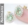 Image 1 : Vintage 7.75 ct Green Amethyst & Diamond Pendant 14kt