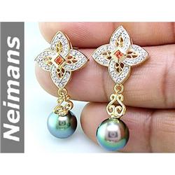 Vintage 4.00 ct Green Amethyst & Diamond Pendant 14kt