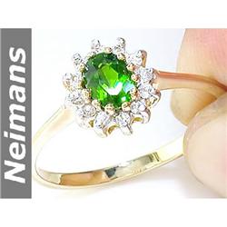 Neiman's Gem Certified 4.75 ct Tsavorite Ring 14kt Gold