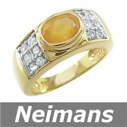 Certified Top Gem 6.00 ct Blue Topaz & Diamond Ring 14k