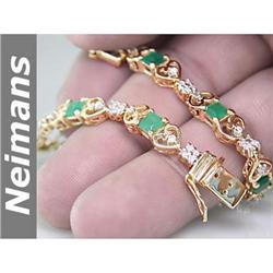 Certified 2.50 ct Emerald & VS Diamond Ring 14kt Gold