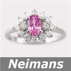 Certified 1.75 ct Sapphire & VS Diamond Ring 14kt Gold