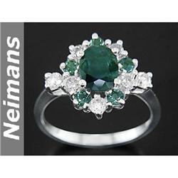 Top Gem Certified 1.25 ct Aquamarine & Diamond Ring 14k