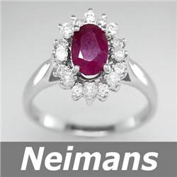 Certified 3.75 ct Sapphire & VS Diamond Ring 14kt Gold