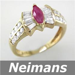 Finest 1.50 ct Certified Ruby & VS Diamond Ring 14kt