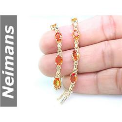 1.00 ct Orange, White Sapphire & Diamond Ring