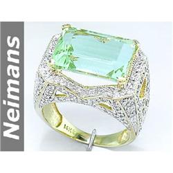 Vintage Gem 1.75 ct Green Tourmaline & Diamond Ring 14k