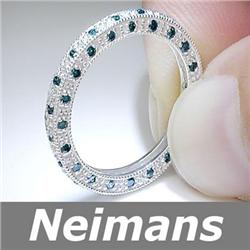 USGL Certified 3.25 ct White Sapphire Eternity Ring 14k