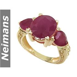 Top Gem 4.25 ct Green Tourmaline & Pink Sapphire Ring