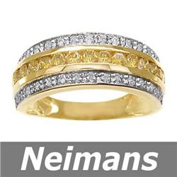 Certified .75ct Yellow & White VS Diamond Cocktail Ring