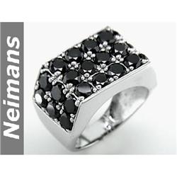 Men's 5.25 ct Rare Black Diamond Gents Ring 14kt Gold