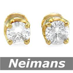 Certified 1.25 ct SI3 Diamond Stud Earrings 14kt Gold