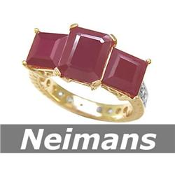 Vintage 6.25 ct Certified Ruby & Diamond Ring 14kt Gold