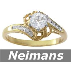 Certified .75 ct Sapphire & Diamond Engagement Ring 14k