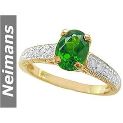 Certified 2.00 ct Chrome Diopside & Diamond Ring 14kt
