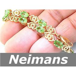 Certified 6.75 ct Apatite & Diamond Bracelet 14kt Gold