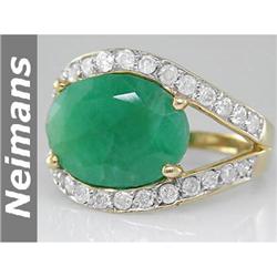Art Deco 5.50 ct Emerald & VS Diamond Ring Certified
