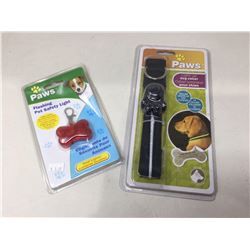 Paws Light-up Dog Collar and LED Flashing Pet Safety Light