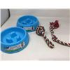 Image 1 : Anti Gulping Dog Bowls and Rope Toys (Colour May Vary)