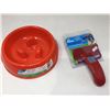 Image 1 : Anti Gulping Dog Bowl and Self Cleaning Hair Removal Brush